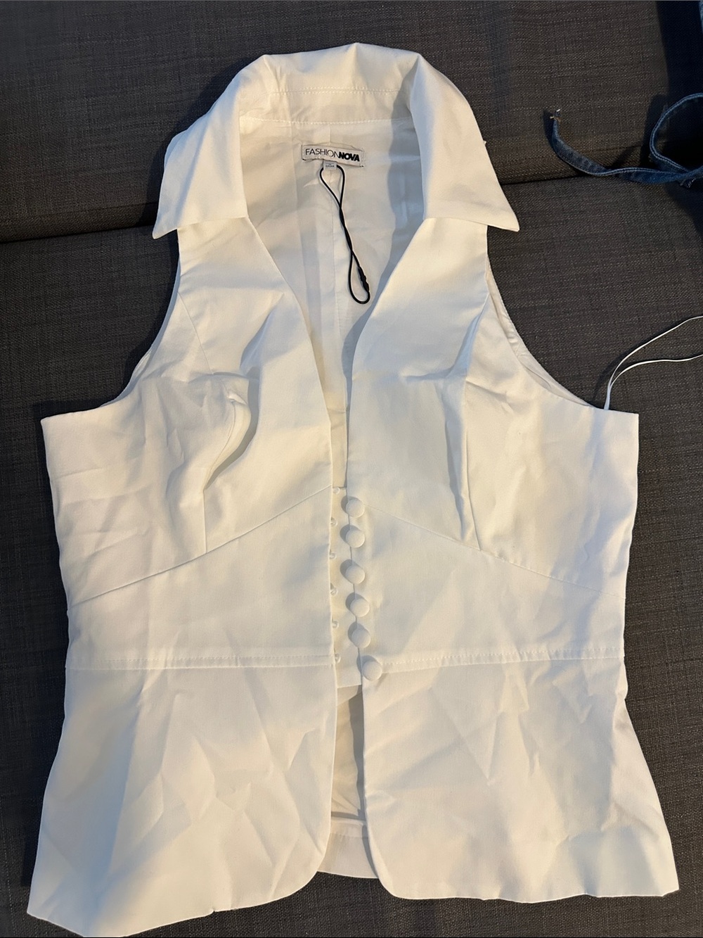 Fashion Nova White Tailored Sleeveless Buttoned Vest